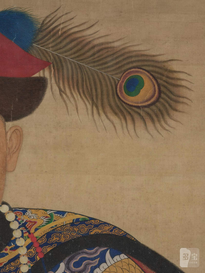 An Ancestral painting of a Manchu bannerman, - 图4